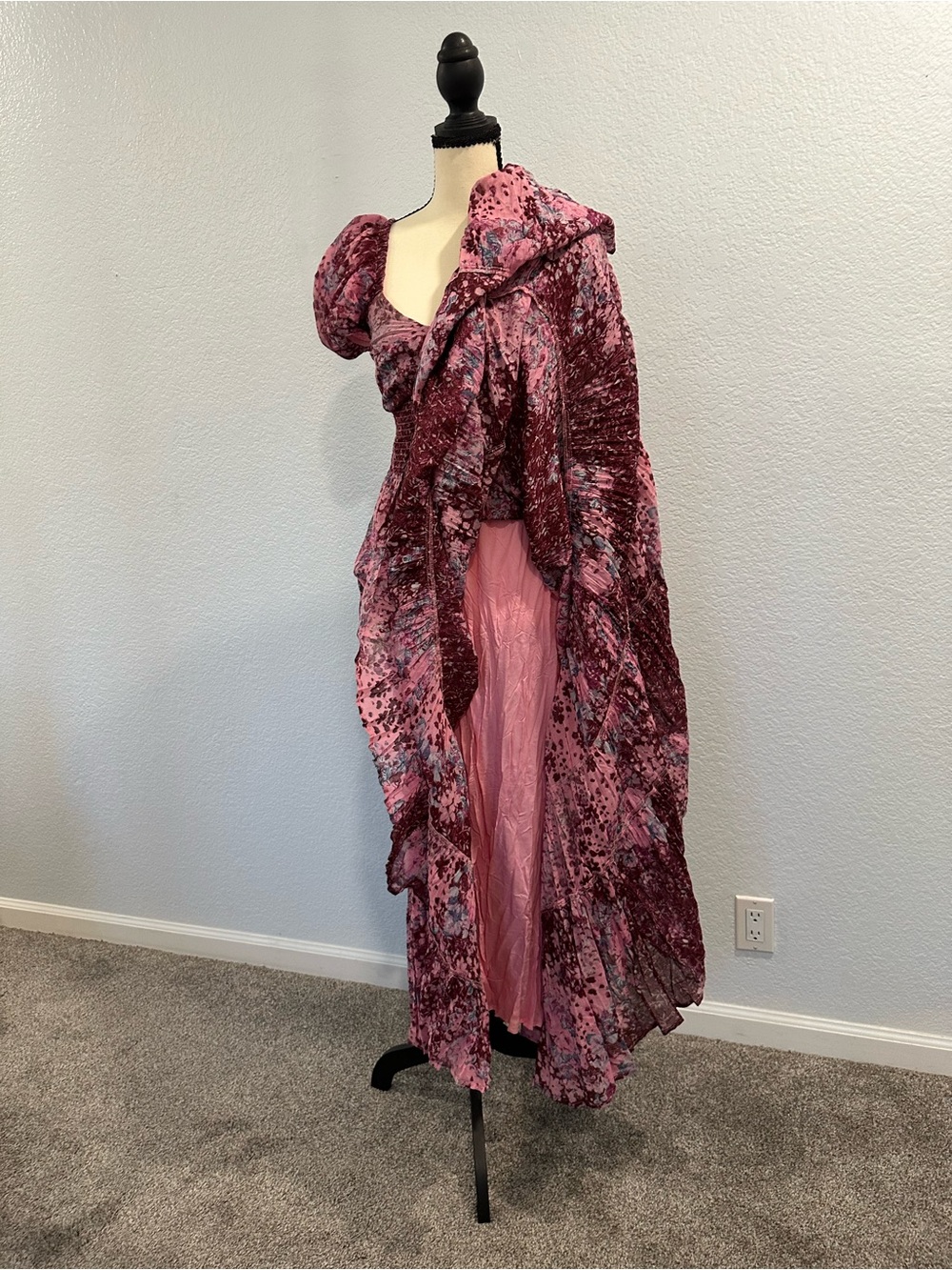 Free People Pink Floral Puff Sleeve Maxi Dress - Picture 6 of 11